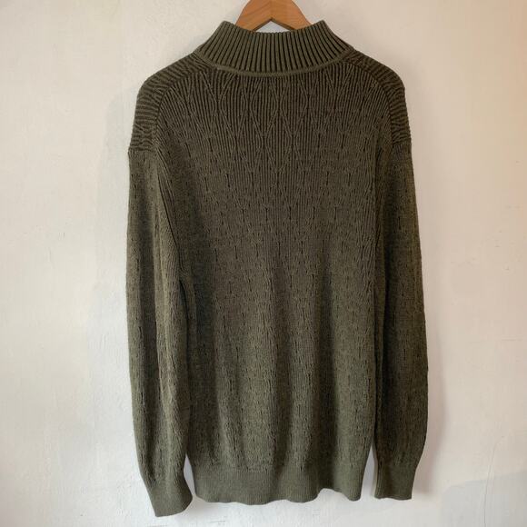 Tommy Bahama Cotton Knit Sweater Long Sleeve 1/4 Zip Mock Neck Preppy Academia - Picture 5 of 7